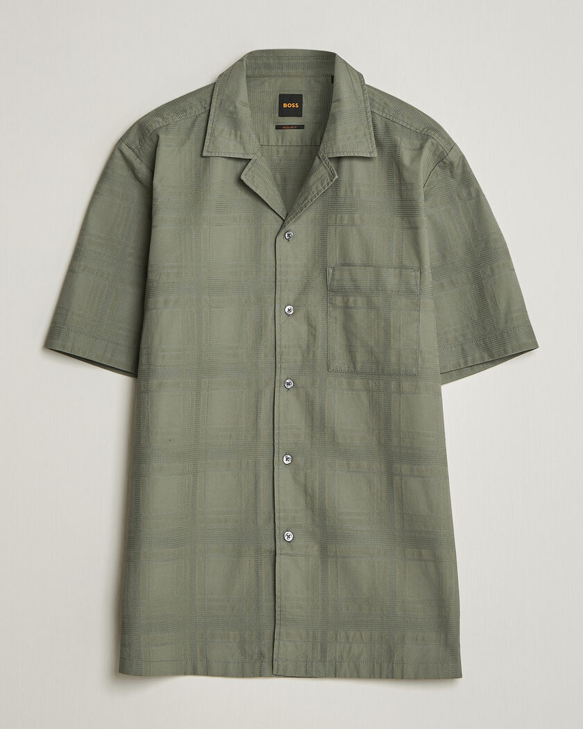 BOSS ORANGE Rayer Cotton Resort Shirt Open Grey – Grijs