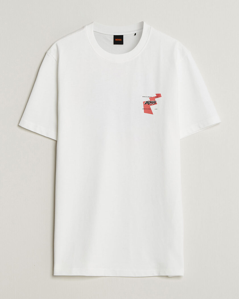 BOSS ORANGE Movement Printed Crew Neck T-Shirt Natural – Blanc
