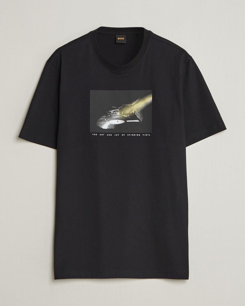 BOSS ORANGE DJ Printed Crew Neck T-Shirt Black – Zwart
