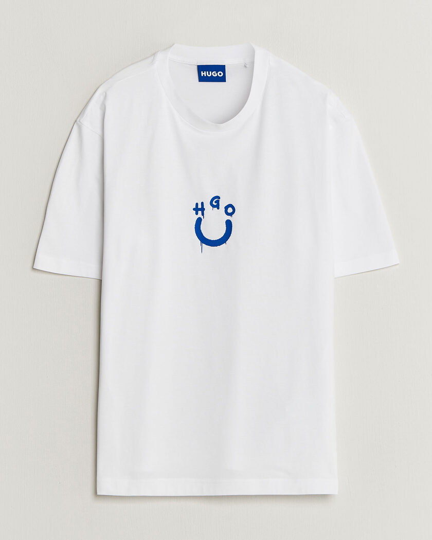HUGO Norizom Printed Crew Neck T-Shirt White – Wit