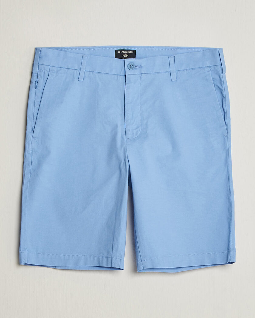 Dockers Slim Cotton/Linen Shorts Vista Blue – Blauw