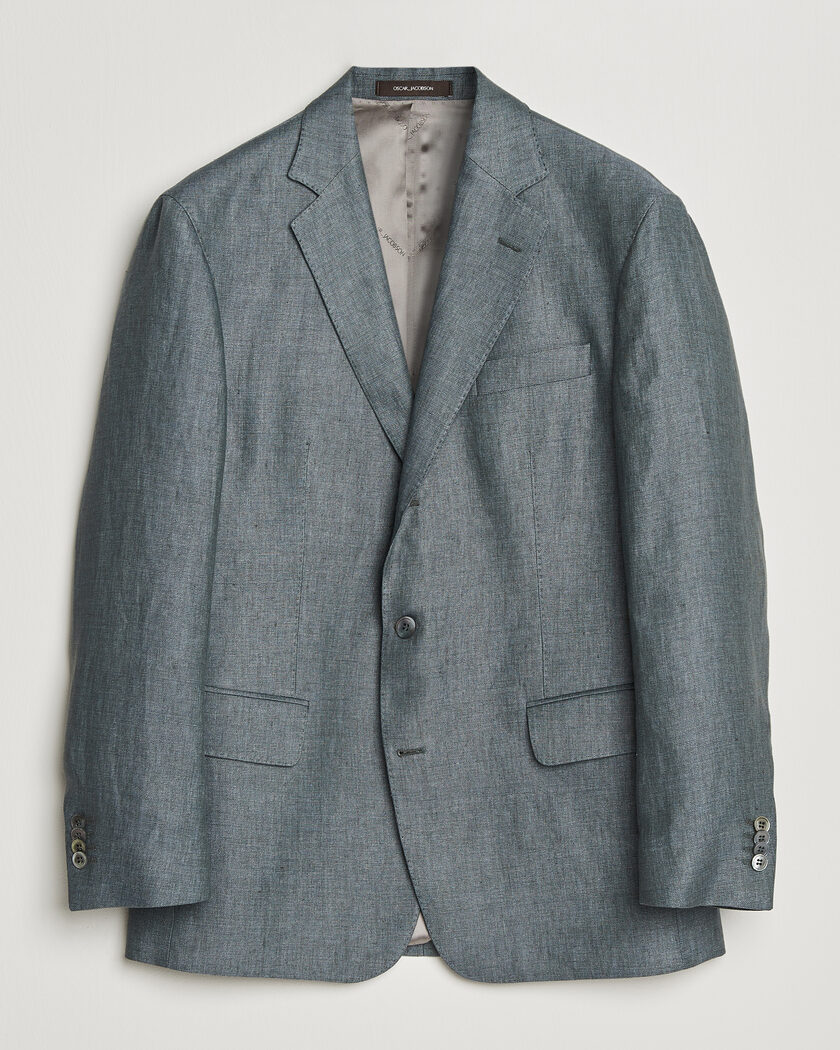 Oscar Jacobson Robert Linen Blazer Olive – Vert