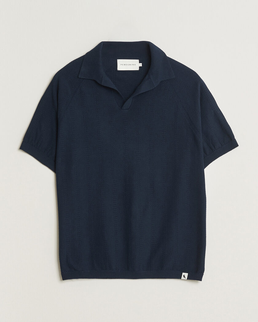 Peregrine Alma Cotton Structure Polo Navy – Bleu