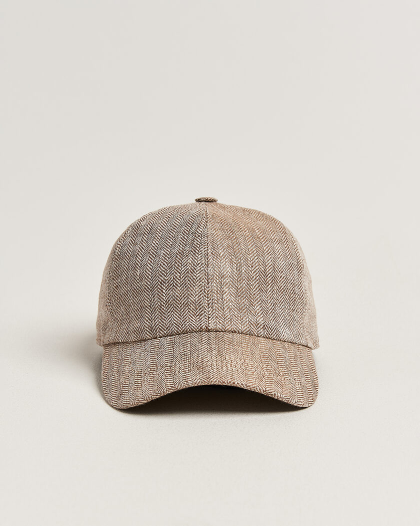 Wigéns Baseball Linen Herringbone Cap Brown – Bruin