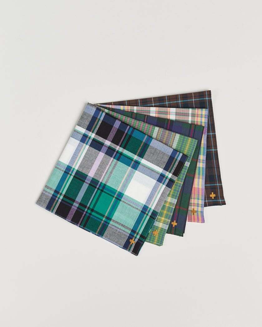 BEAMS PLUS 5-Pack Madras Handkerchief Multicolour – Meerkleurig