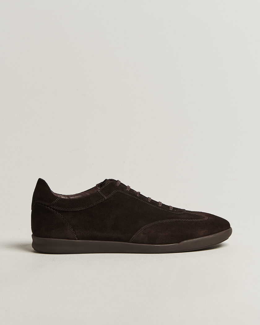 Loake 1880 Mayfair Suede Dress Sneaker Dark Brown – Marron