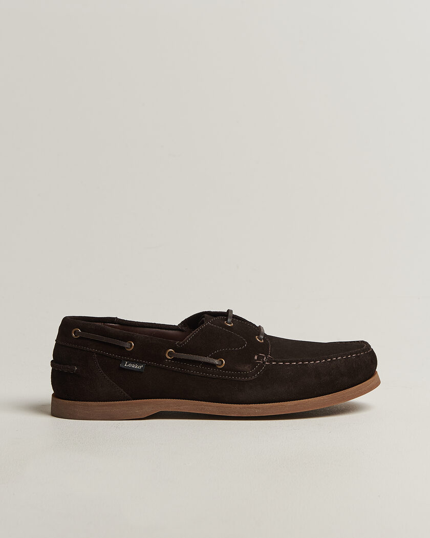 Loake 1880 Padstow Suede Boat Shoe Dark Brown – Bruin