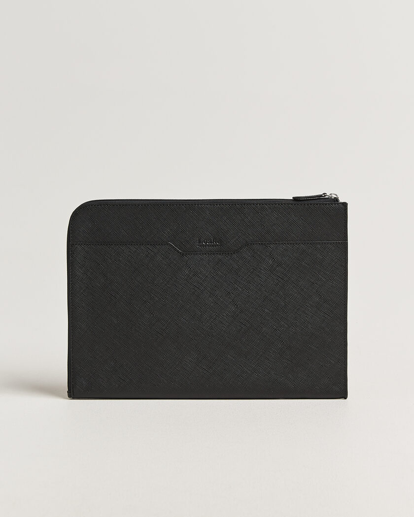 Loake Shoemakers Gresham Grain Leather Laptop Cover Black – Zwart