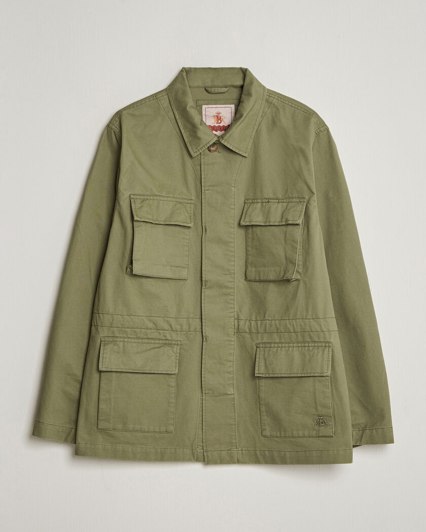 Baracuta Washed Cotton Twill Field Shacket Lichen Green – Vert