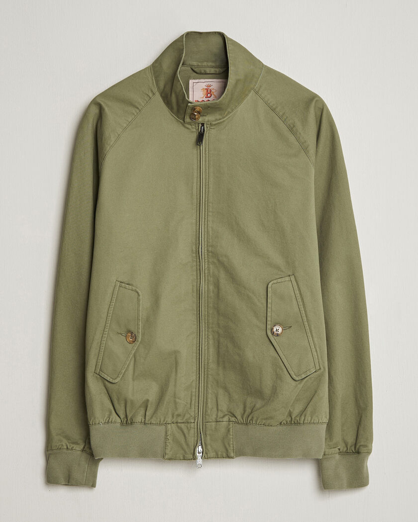 Baracuta G9 Washed Cotton Twill Jacket Lichen Green – Vert