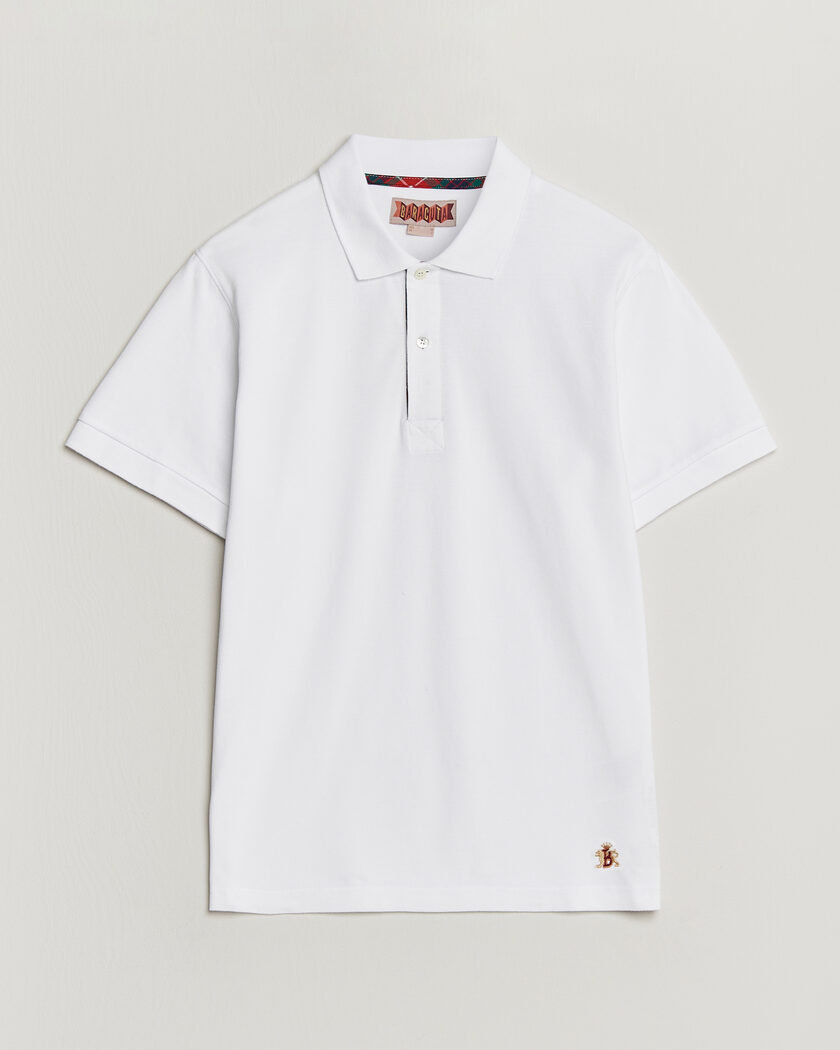 Baracuta Tartan Placket Piquet Polo Bone White – Wit