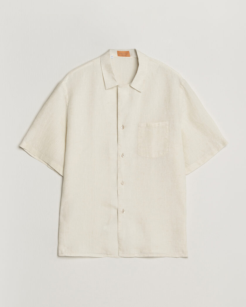 Grigio Linen Camp Collar Shirt White – Blanc