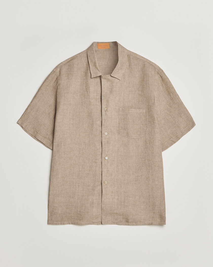 Grigio Linen Camp Collar Shirt Brown – Bruin