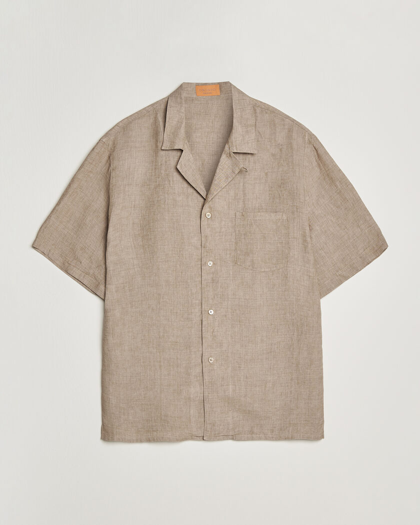 Grigio Linen Camp Collar Shirt Brown – Bruin