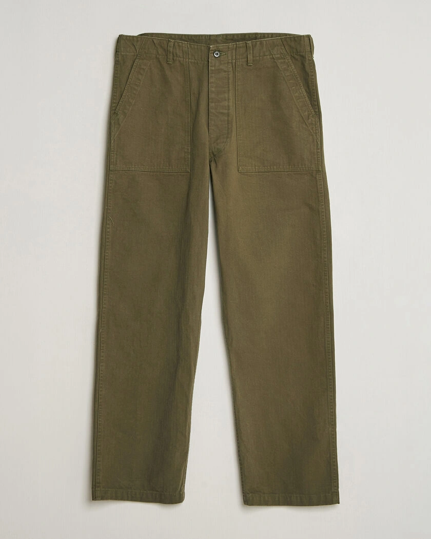 orSlow Vintage Fit Herringbone Fatigue Pants Army Green – Groen