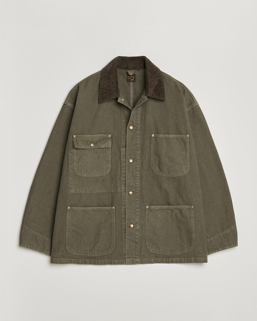 orSlow Oxford Coverall Chore Jacket Army Green – Vert