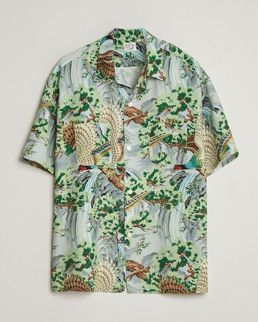 orSlow Peacock Garden Hawaiian Shirt Green – Groen