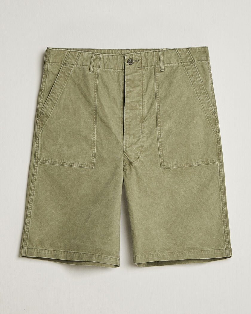 orSlow Summer Fatigue Shorts Washed Army Green – Vert