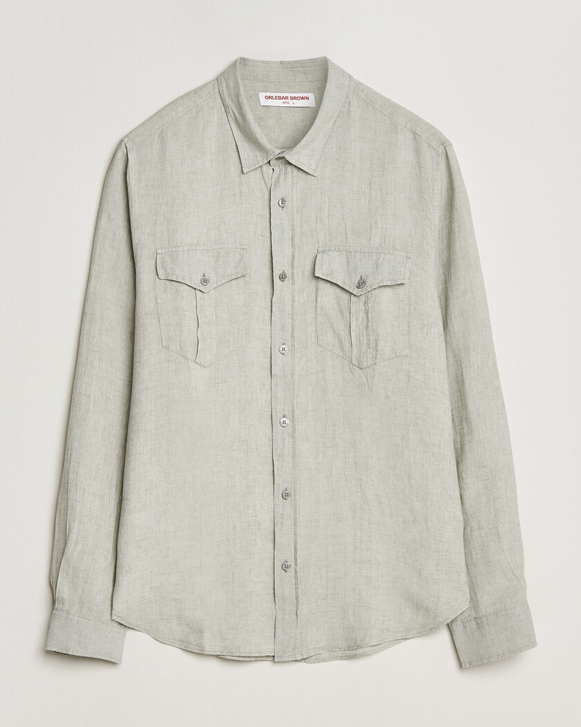 Orlebar Brown Coleburn Linen Shirt Cliff Grey – Grijs