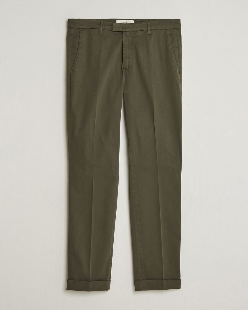 Briglia 1949 Slim Fit Cotton Chinos Dark Green – Groen