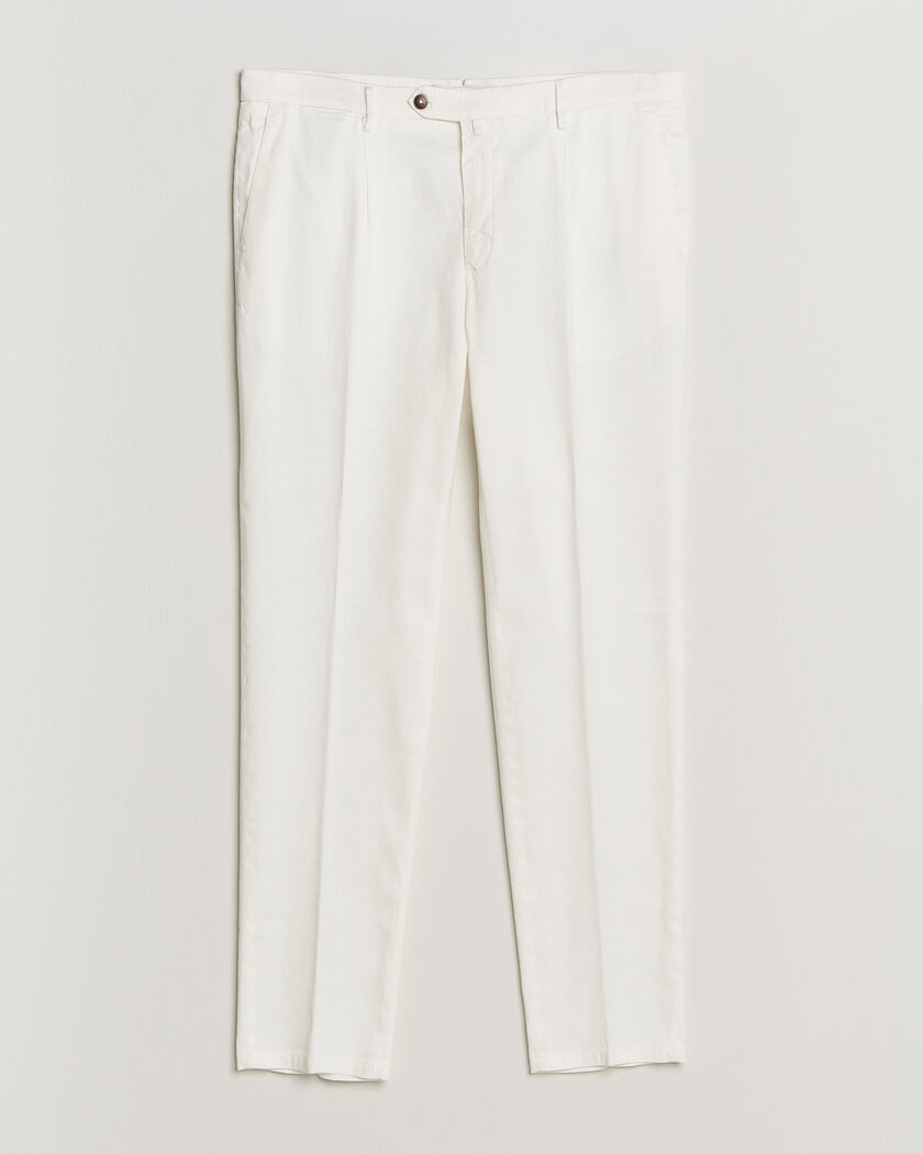 Briglia 1949 Pleated Linen Trousers Cream – Wit
