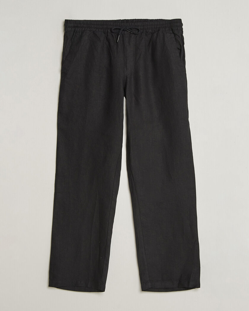 OAS Nino Linen Pants Black – Zwart