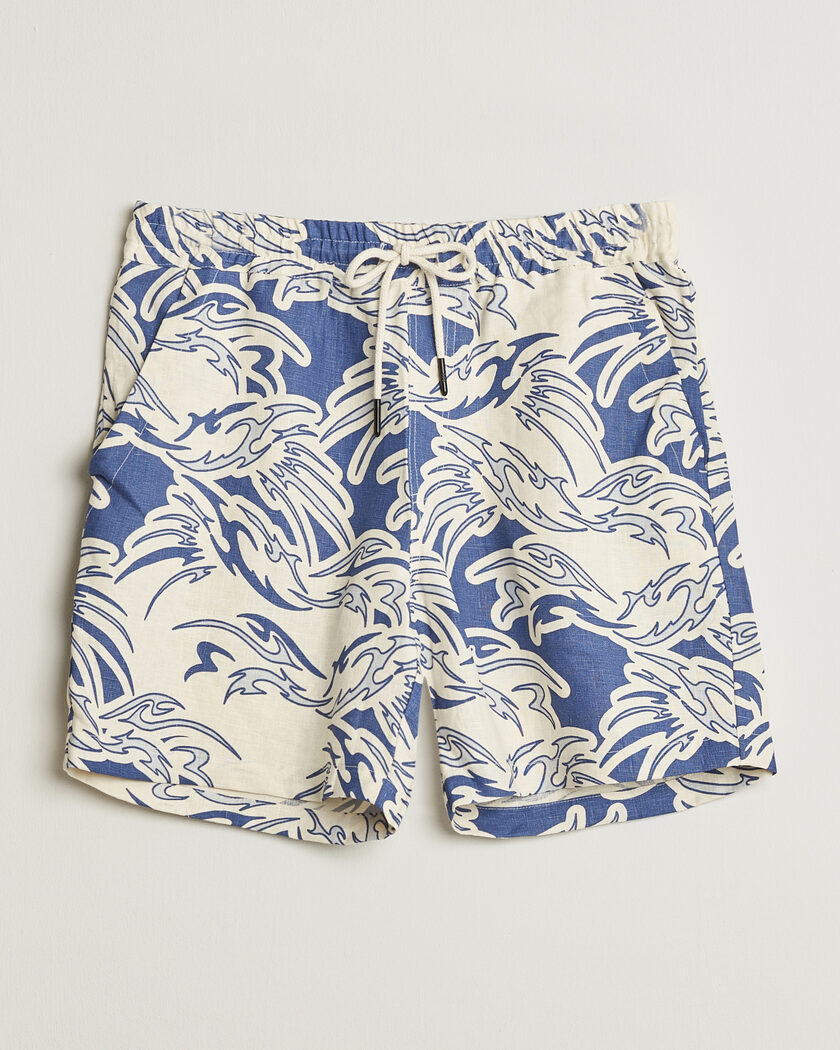 OAS Porto Linen Shorts Rogue Blue – Blauw