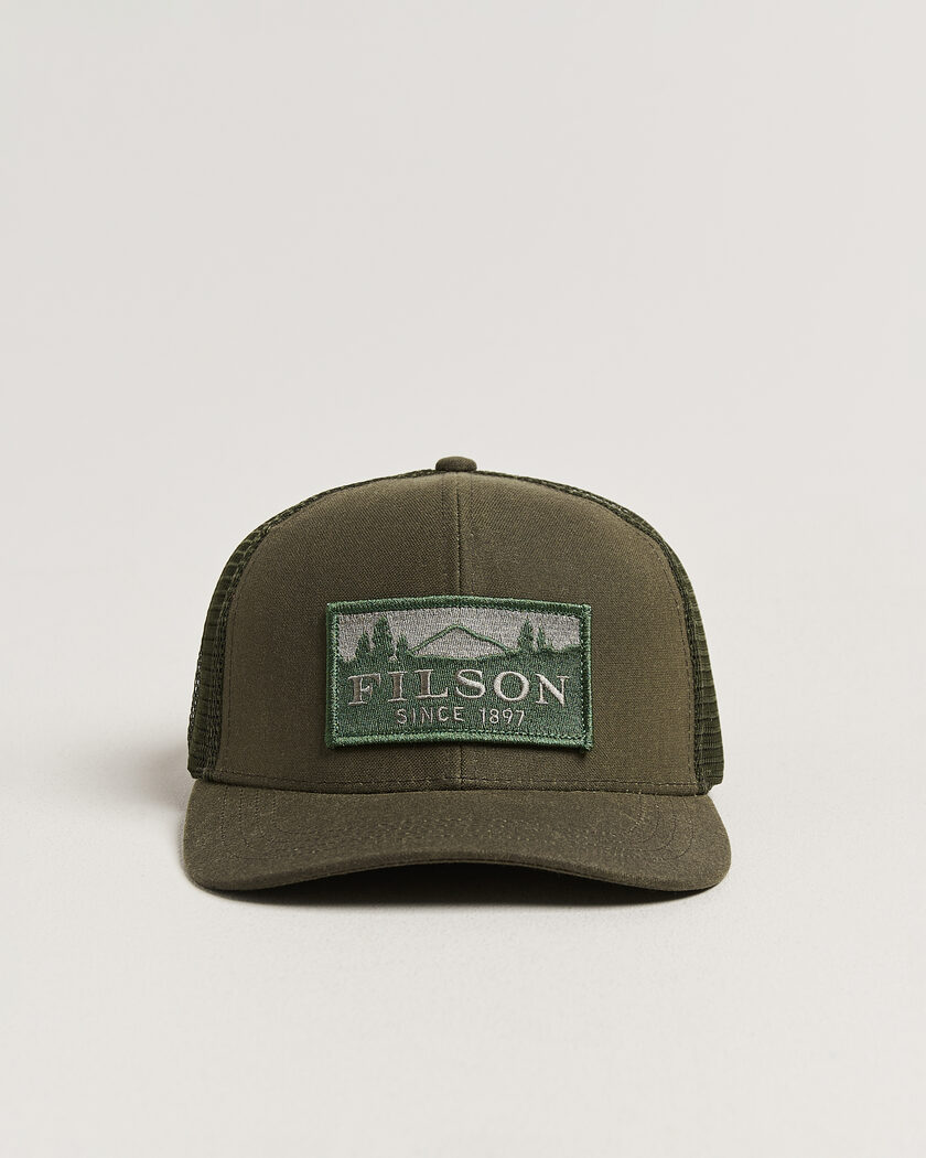 Filson Scenic Waxed Logger Mesh Cap Otter Green – Vert