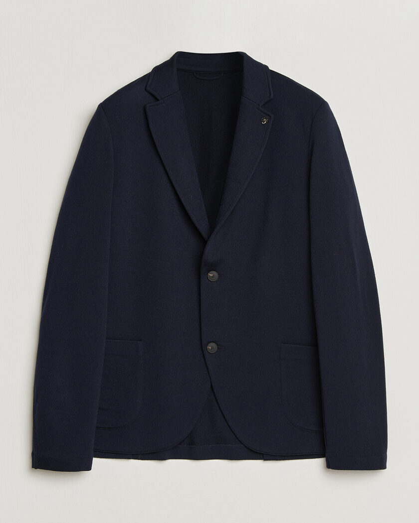 Gran Sasso Wool Knitted Blazer Navy – Blauw