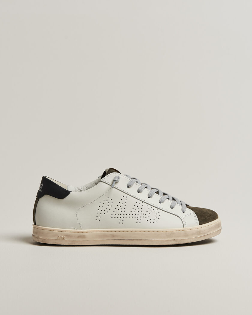 P448 John Leather Sneaker White/Olive – Wit