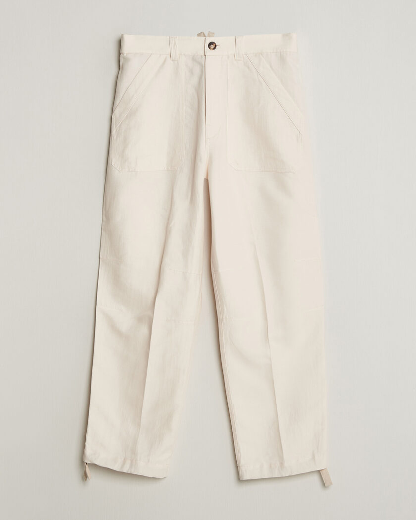 Brunello Cucinelli Linen Casual Pants Off White – Wit