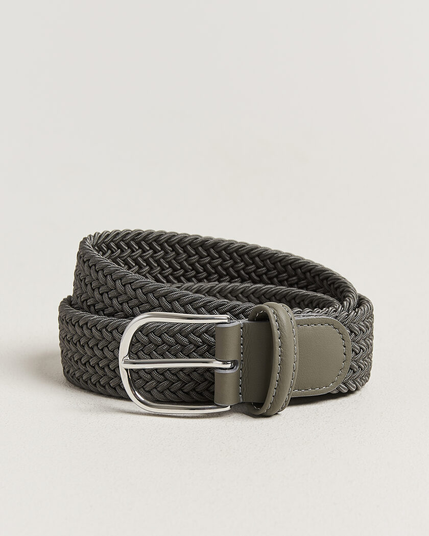 Anderson's Stretch Woven 3,5cm Belt Grey – Grijs
