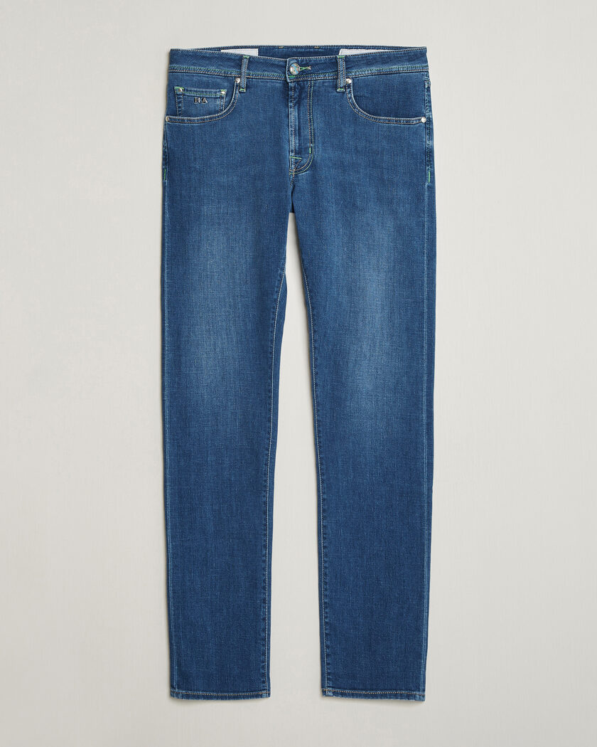 Tramarossa Michelangelo Contrast Seam Stretch Jeans Mid Blue – Bleu