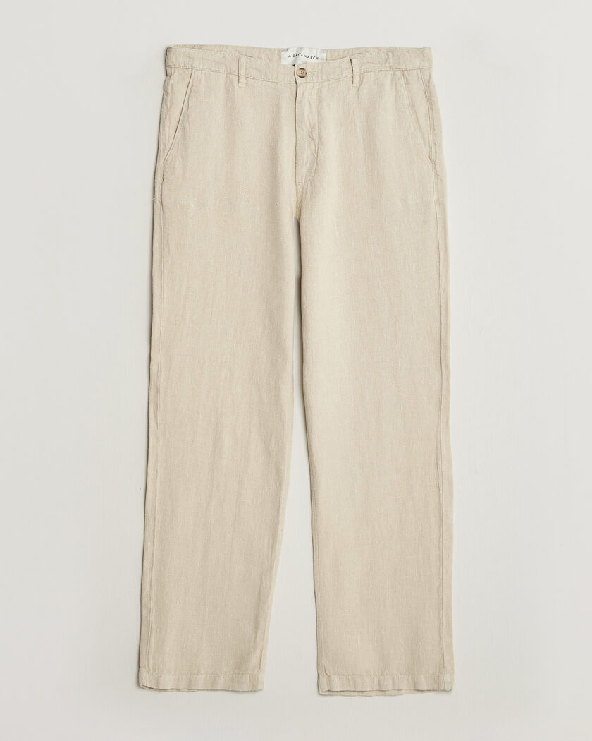 A Day's March Redwood Linen Trousers Oyster – Beige