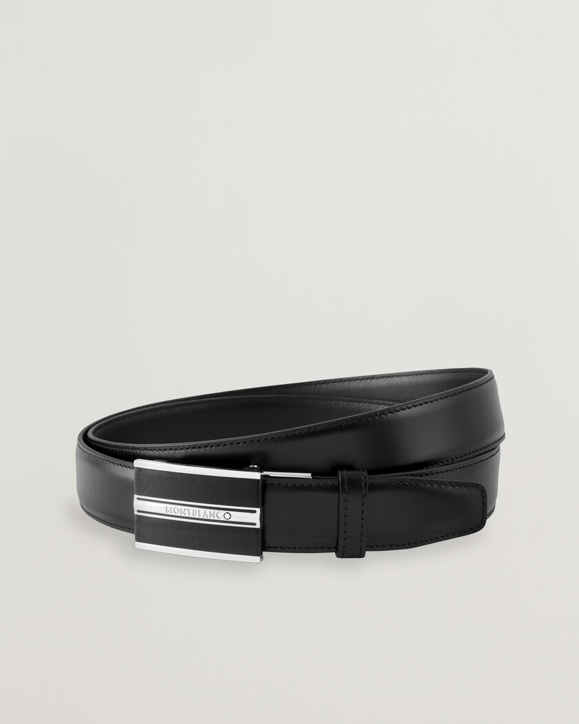 Montblanc Plate 30mm Leather Belt Black – Zwart