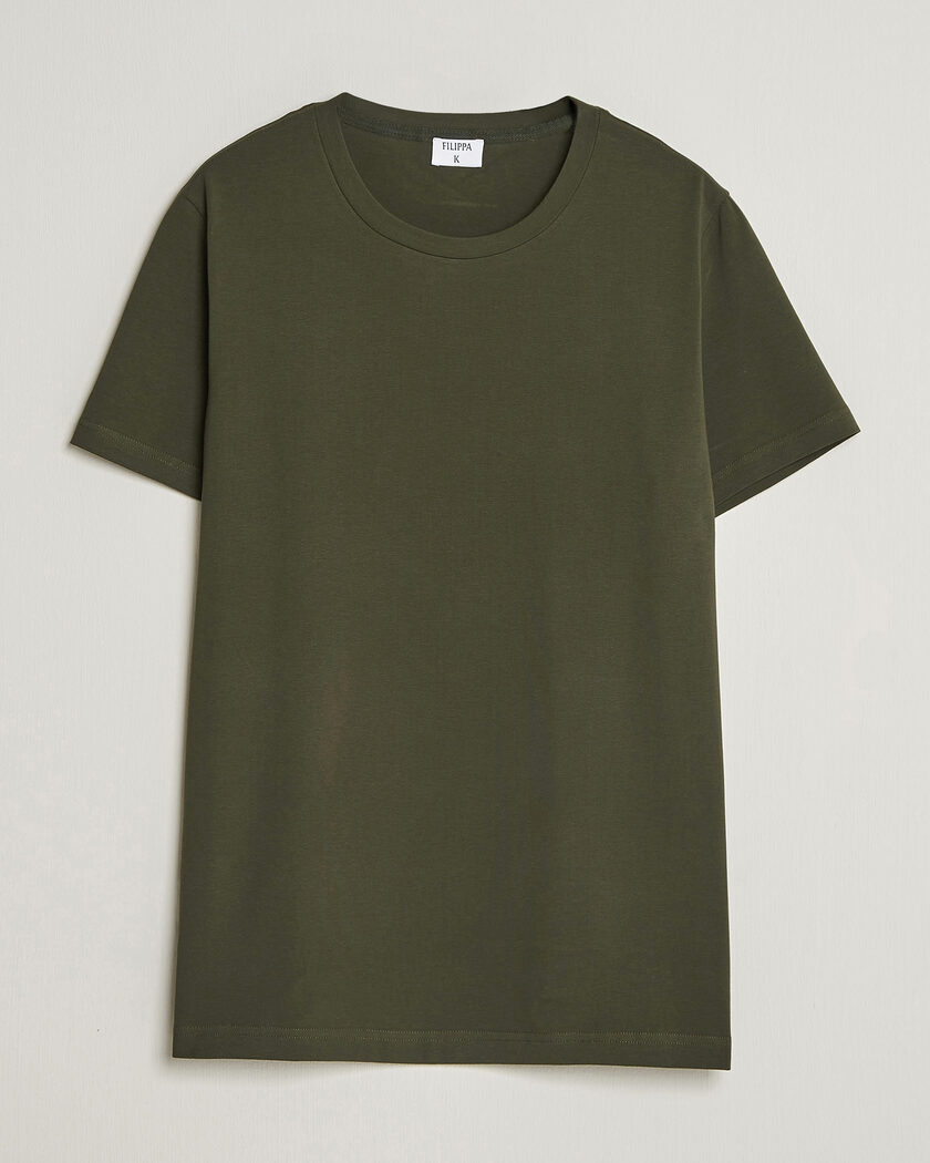 Filippa K Soft Lycra T-Shirt Midnight Olive – Vert