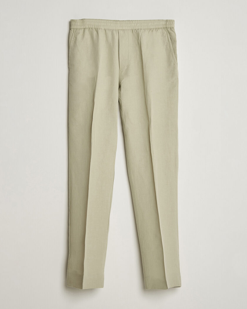 Filippa K Theo Relaxed Linen/Cotton Drawstring Trousers Light Green – Groen