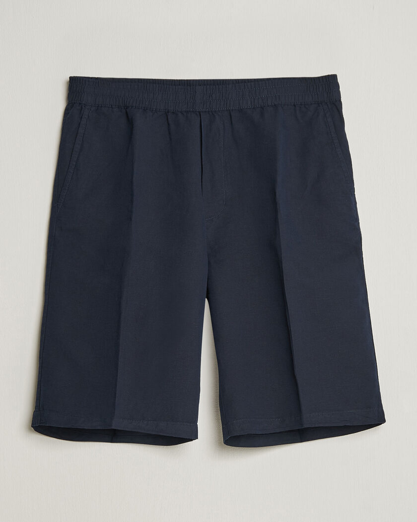 Filippa K Theo Relaxed Linen/Cotton Drawstring Shorts Navy – Bleu