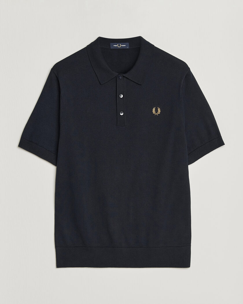 Fred Perry Cotton Knitted Polo Navy – Blauw