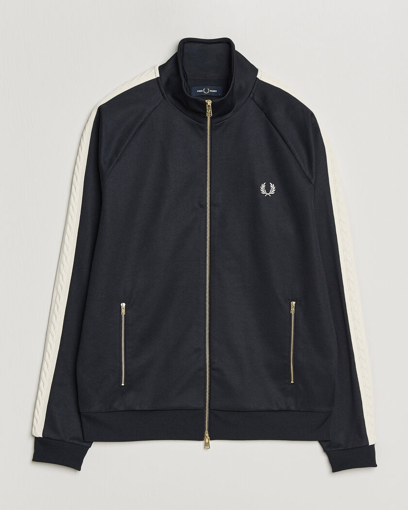 Fred Perry Cable Taped Track Jacket Navy – Bleu
