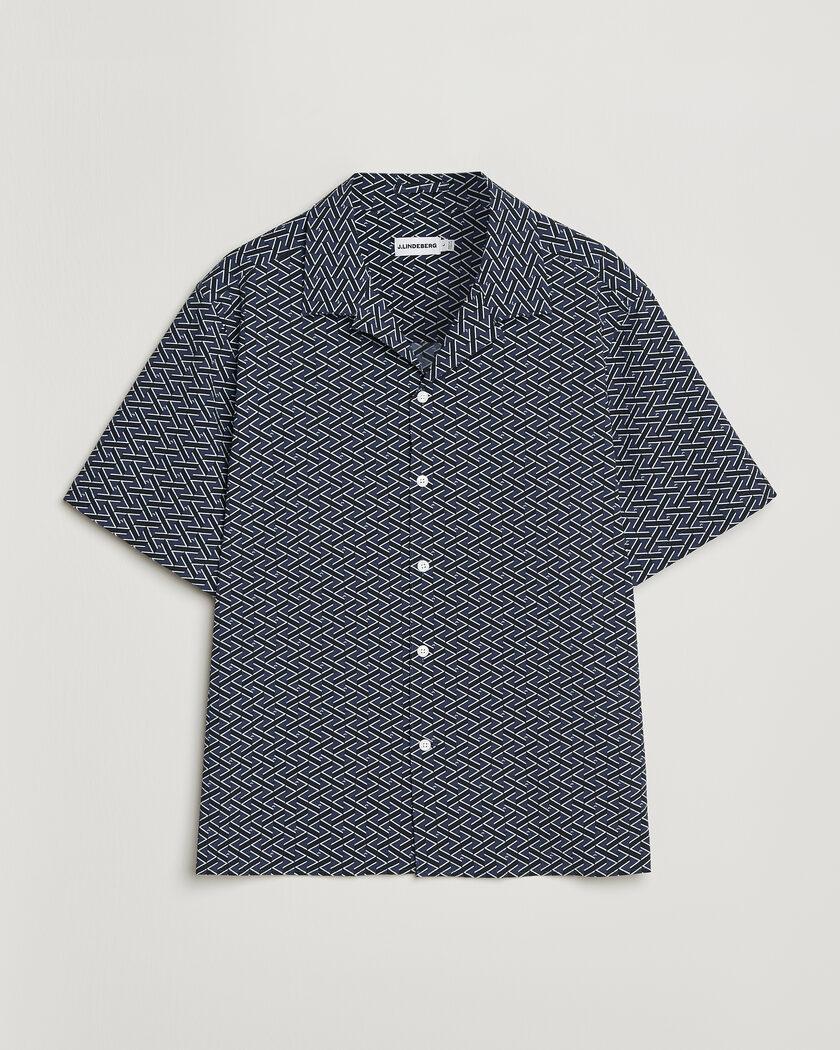 J.Lindeberg Donso Geo Printed Resort Shirt Estate Navy – Bleu