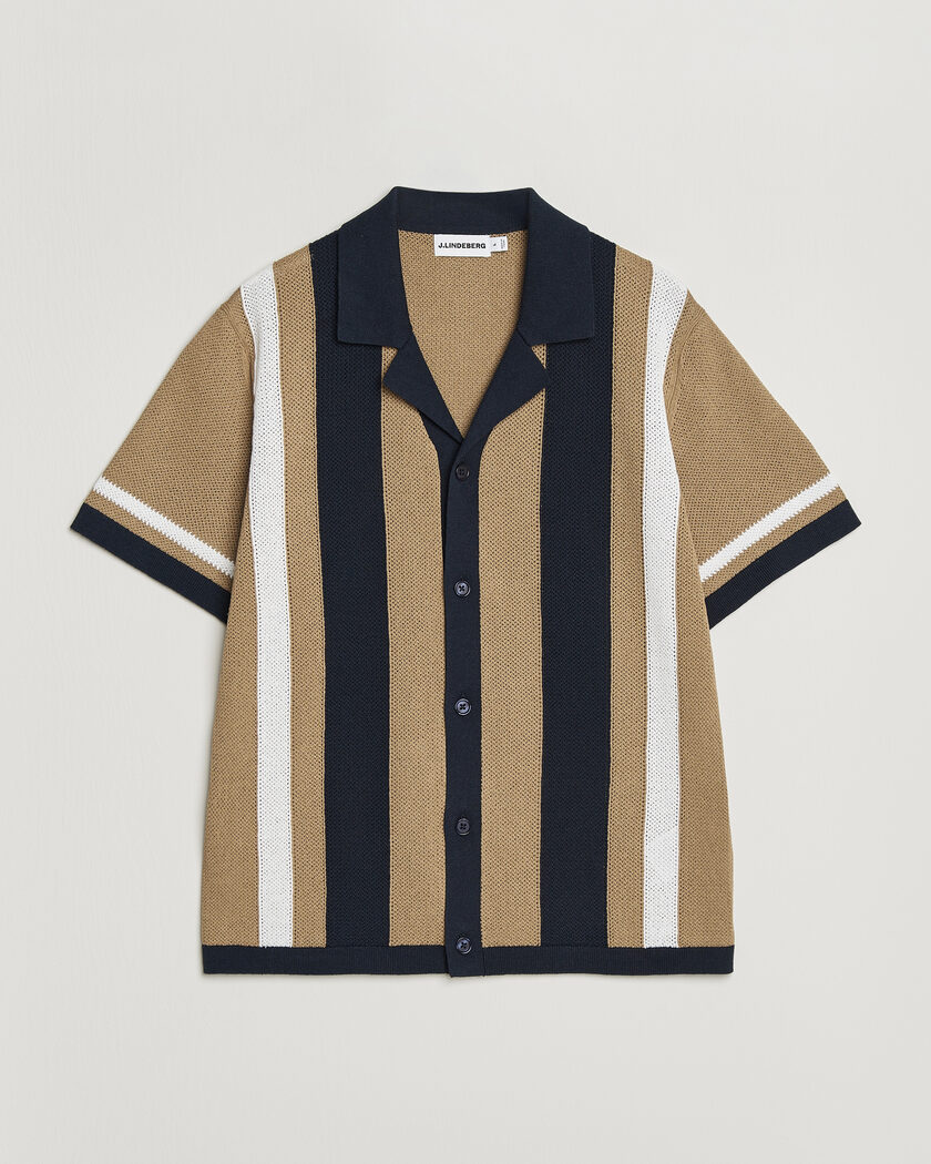 J.Lindeberg Remus Knitted Resort Shirt Kelp – Multicolore