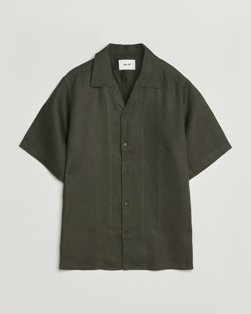 NN07 Julio Linen Resort Shirt Dark Army – Vert