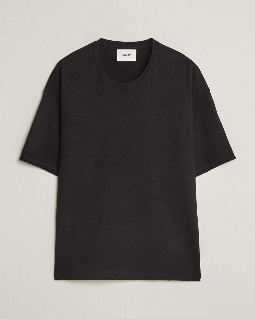 NN07 Ryan Cotton/Linen T-Shirt Black – Zwart