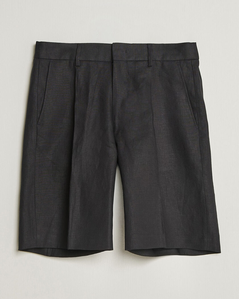 NN07 Kay Relaxed Fit Linen Drawstring Shorts Black – Zwart