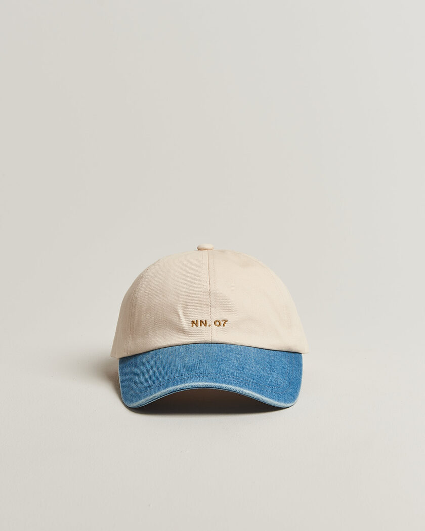 NN07 Logo Cap Light Blue – Beige
