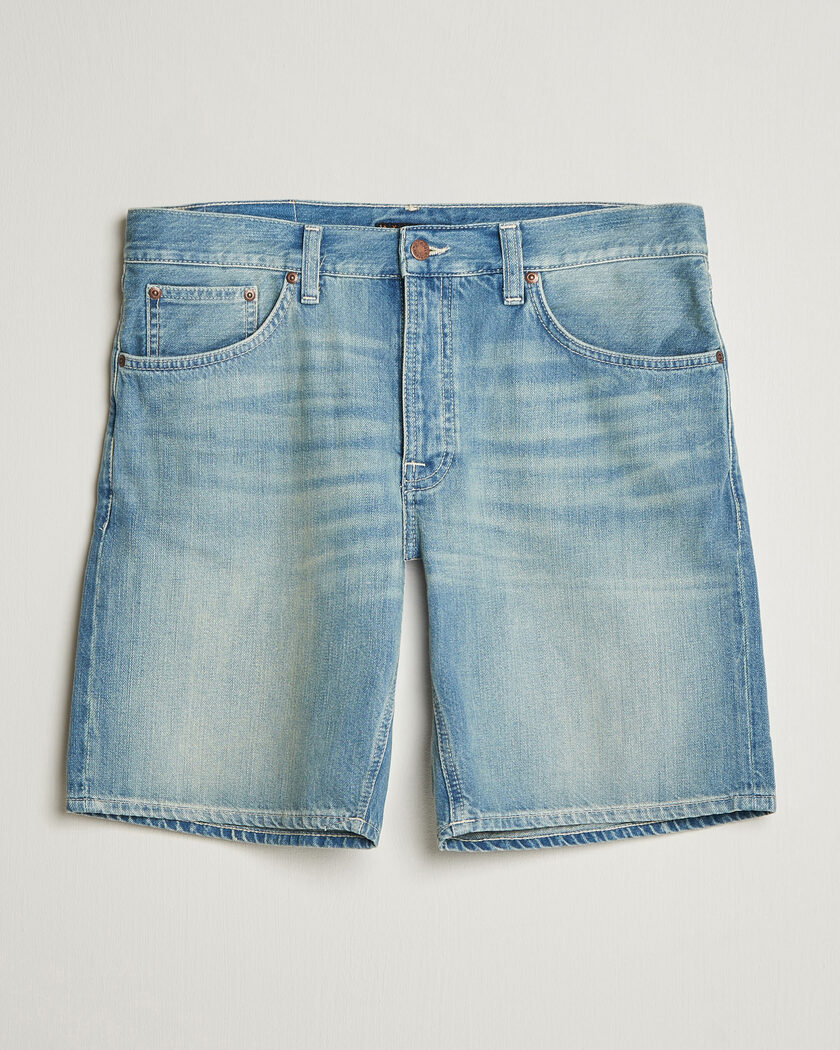 Nudie Jeans Seth Denim Shorts Drift Wood Light Blue – Bleu