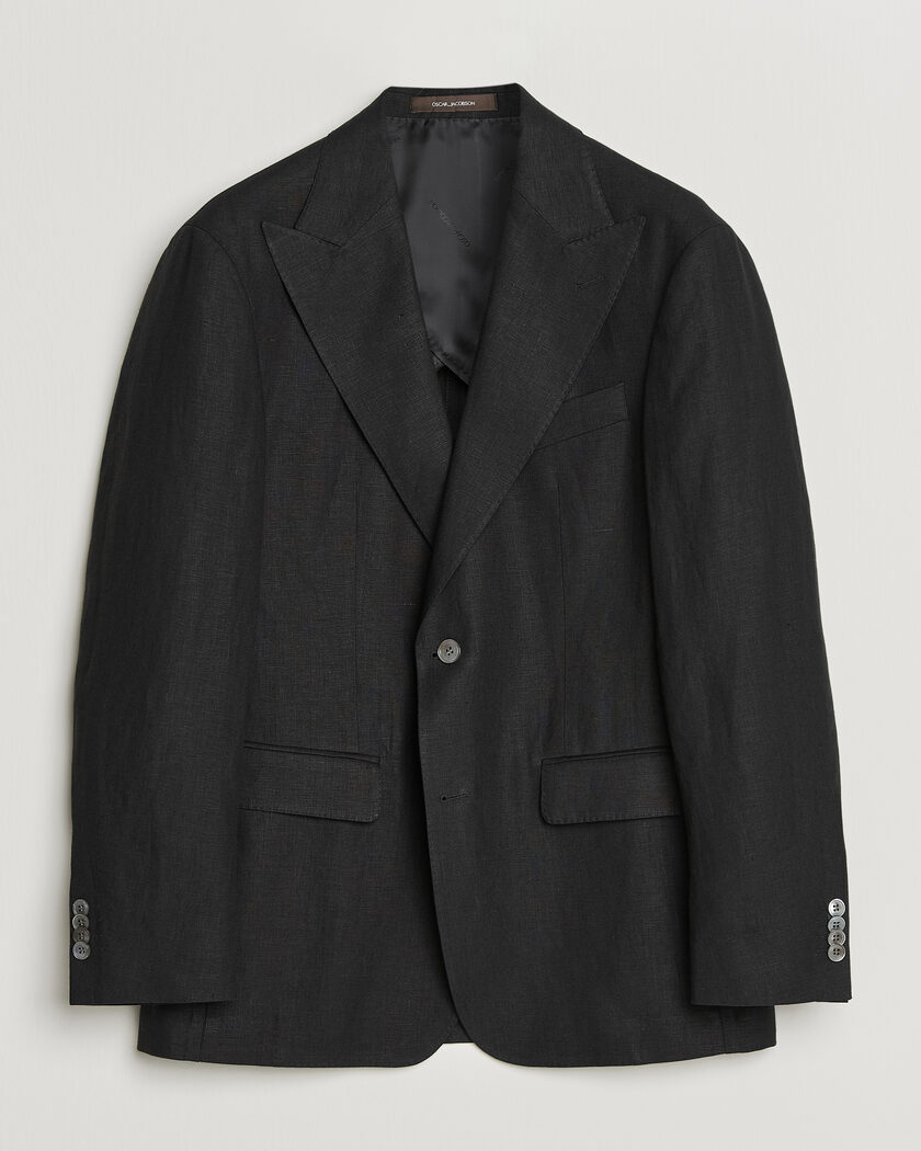 Oscar Jacobson Rufus Soft Linen Blazer Black – Noir