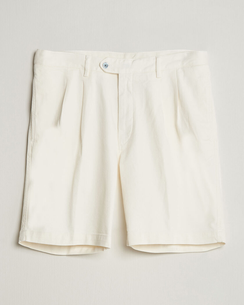 Oscar Jacobson Tanker Pleat Shorts White – Blanc