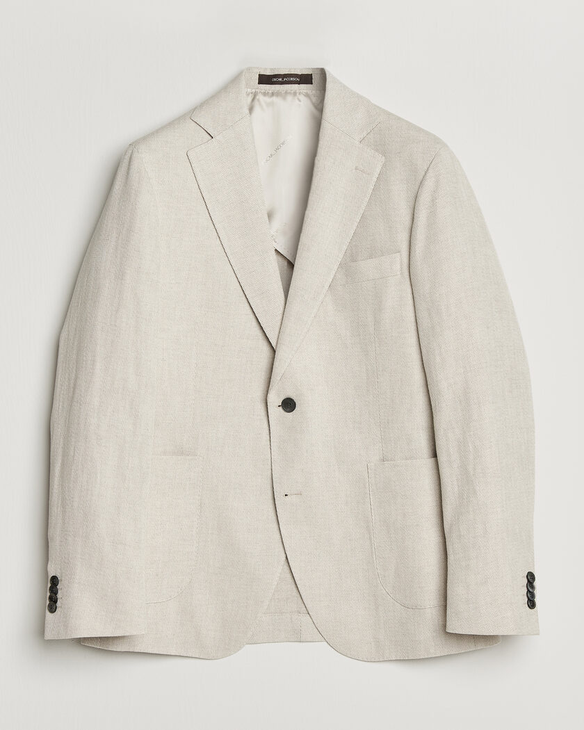 Oscar Jacobson Ferry Patch Cotton/Linen Blazer Off White – Wit